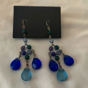 Blue/Green/Aquamarine Dangle Earrings